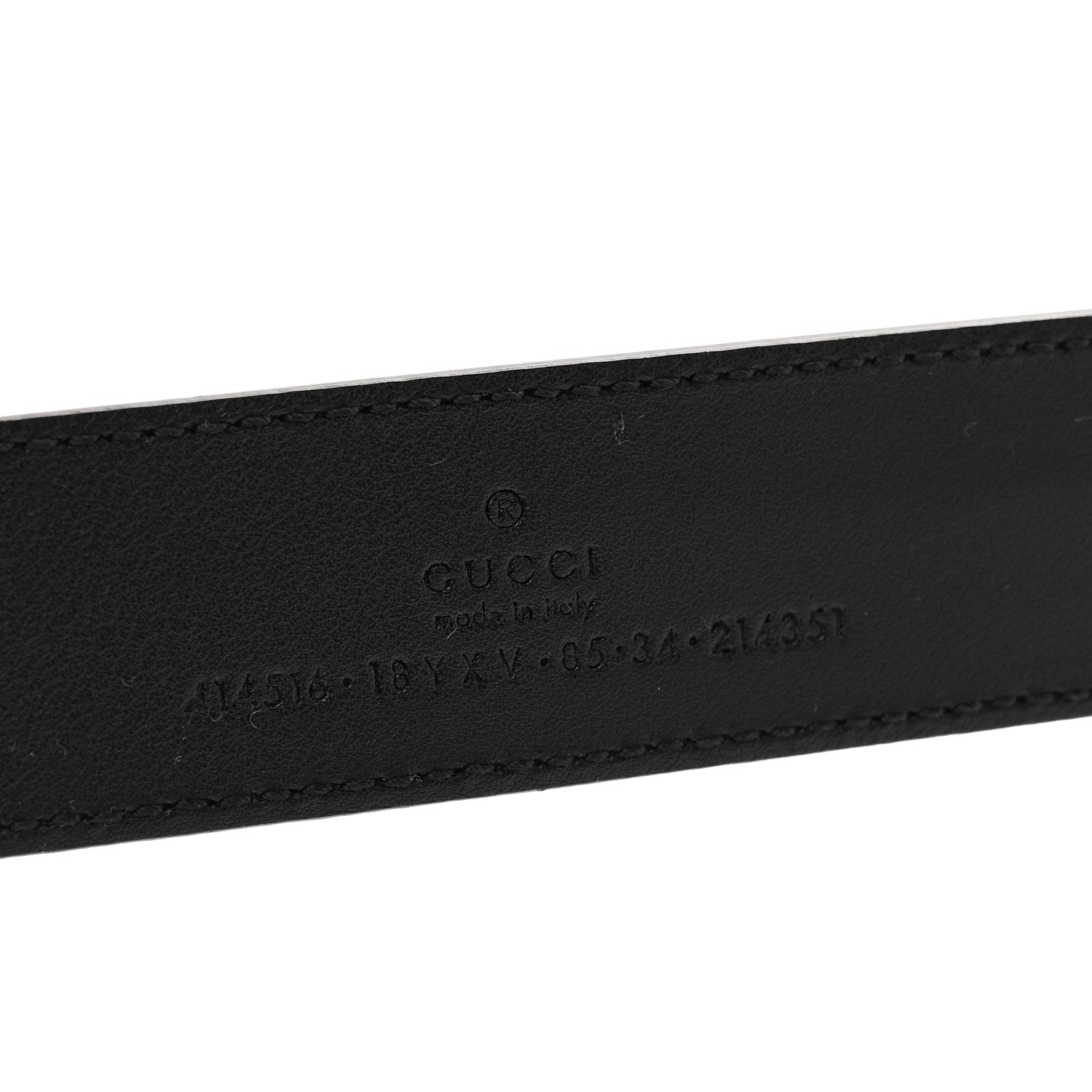 Gucci Azalea Calfskin Enamel Monochrome Double G 30mm Belt 85 34 Black