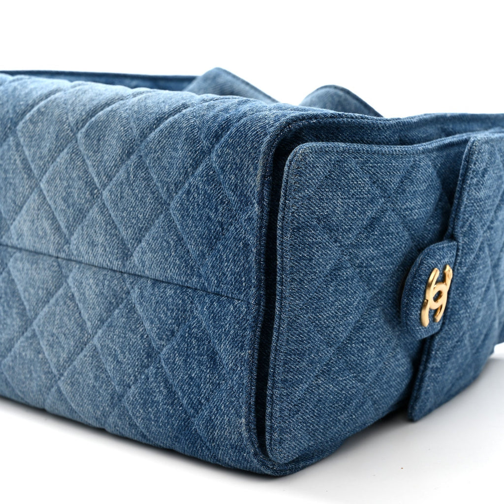 Chanel Washed Denim Quilted Small Chanel 25 Handbag Blue
