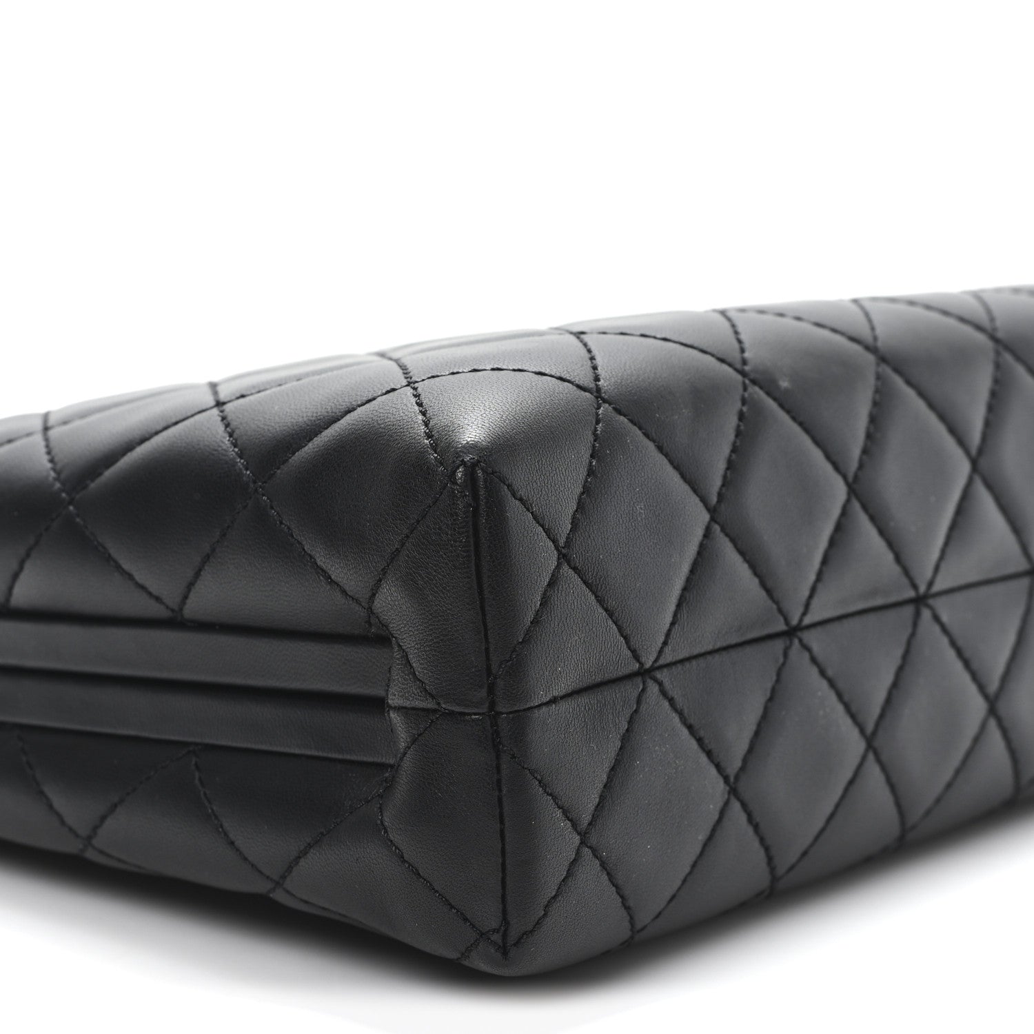 Chanel Lambskin Quilted Kisslock Minaudiere Black