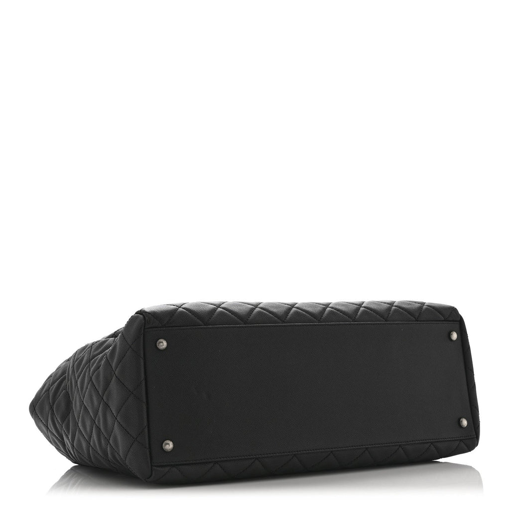 Chanel Caviar Quilted Large Coco Handle Shopping Tote Black