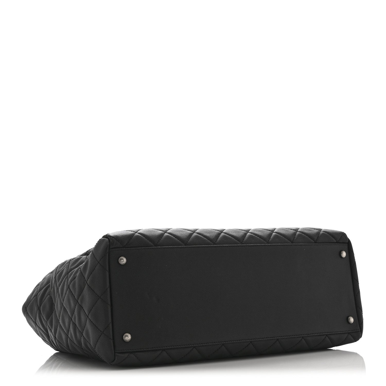 Chanel Caviar Quilted Large Coco Handle Shopping Tote Black