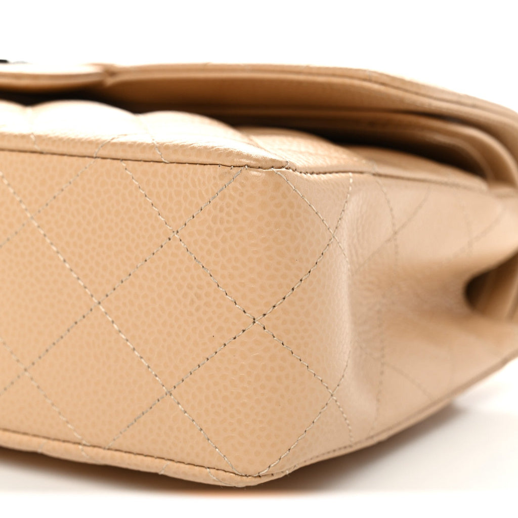 Chanel Caviar Quilted Small Double Flap Beige