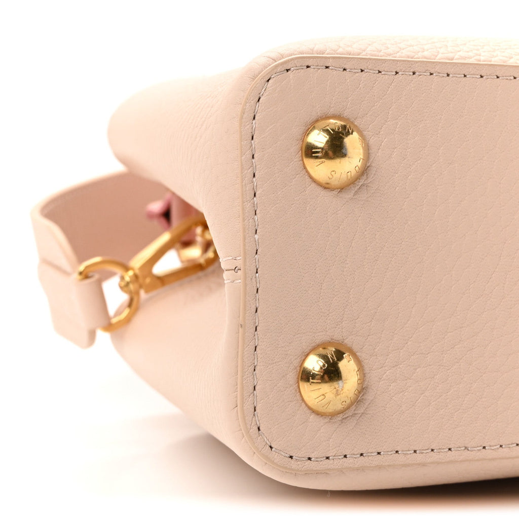Louis Vuitton Taurillon Ostrich Capucines BB Powder Pink Beige