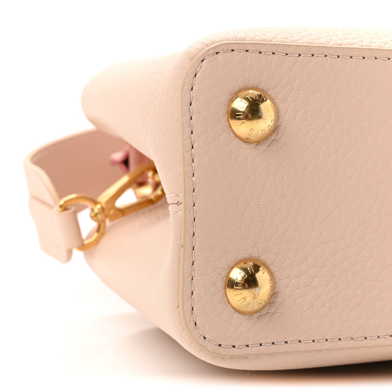 Louis Vuitton Taurillon Ostrich Capucines BB Powder Pink Beige
