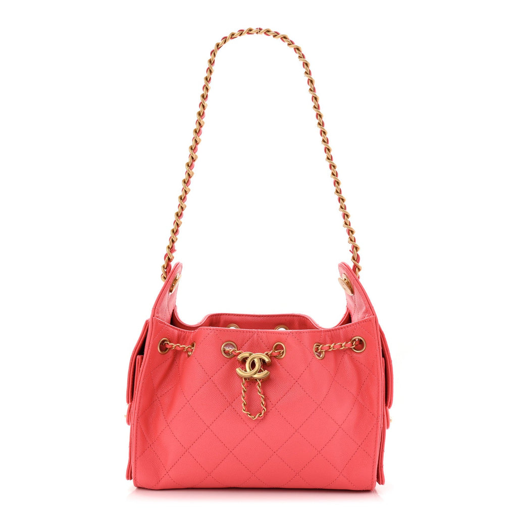 Chanel Caviar Quilted Mini Chanel 25 Handbag Coral