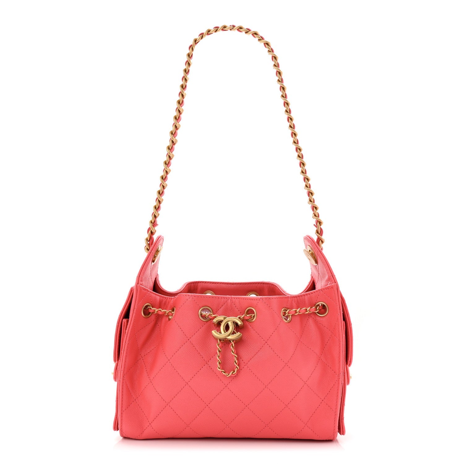 Chanel Caviar Quilted Mini Chanel 25 Handbag Coral