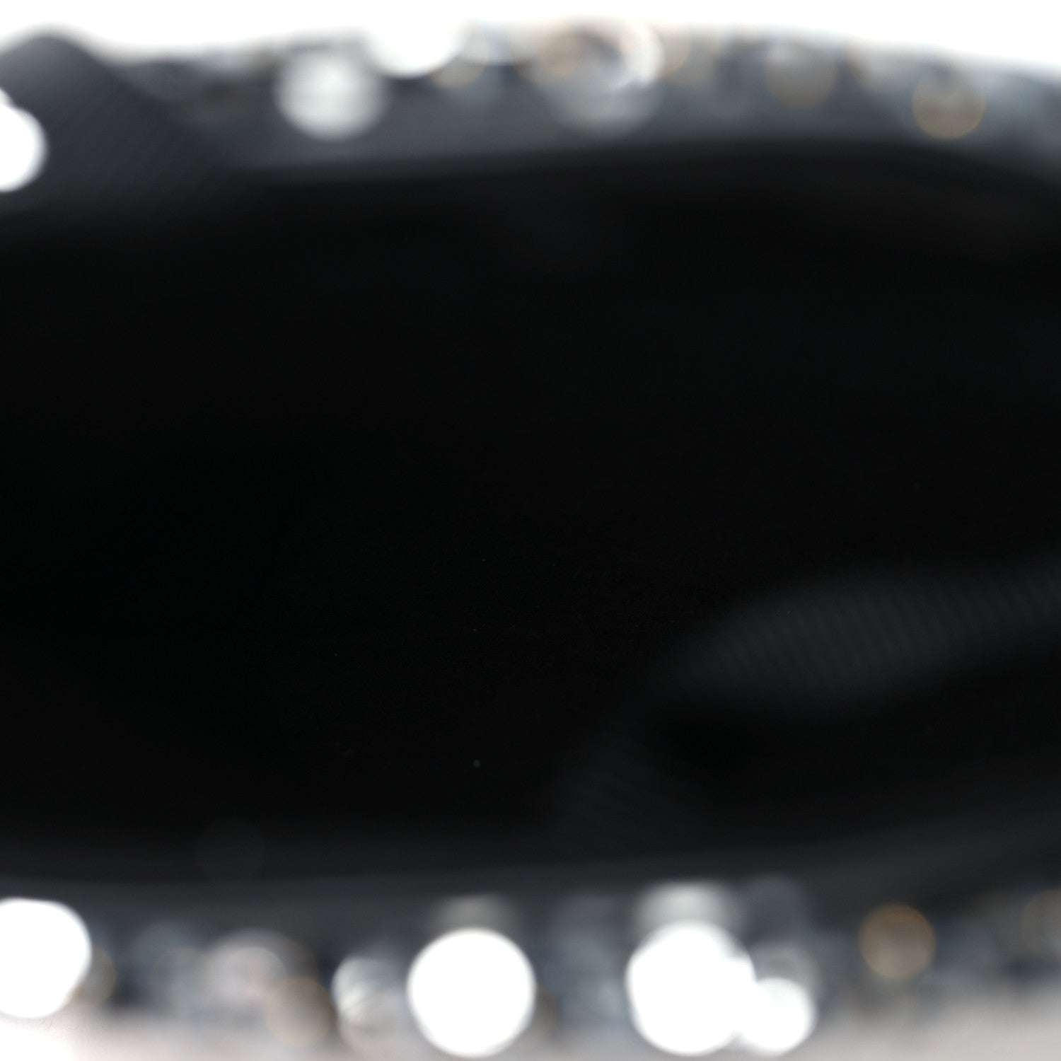 Chanel Tweed Sequin Chain Around Phone Holder Silver Black
