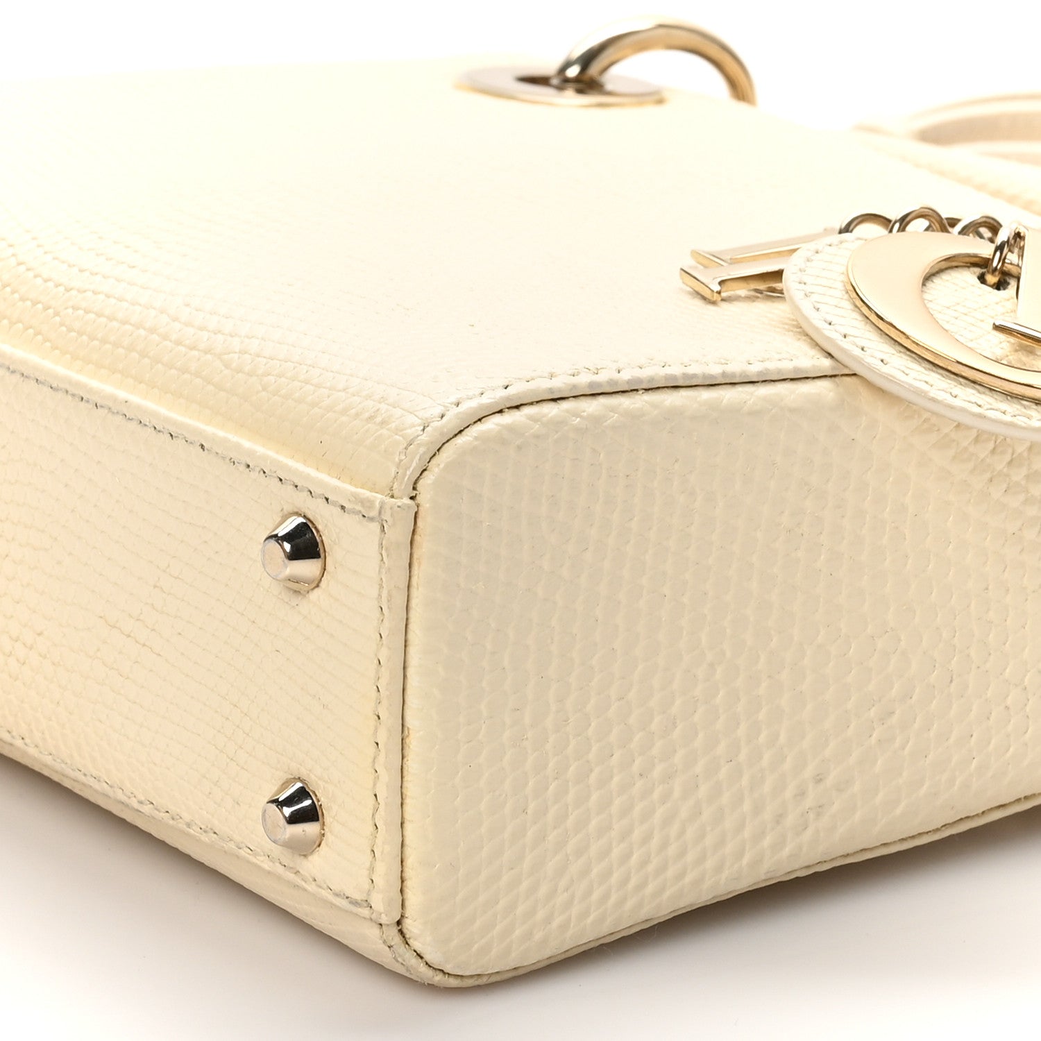 Christian Dior Lizard Mini Lady Dior White