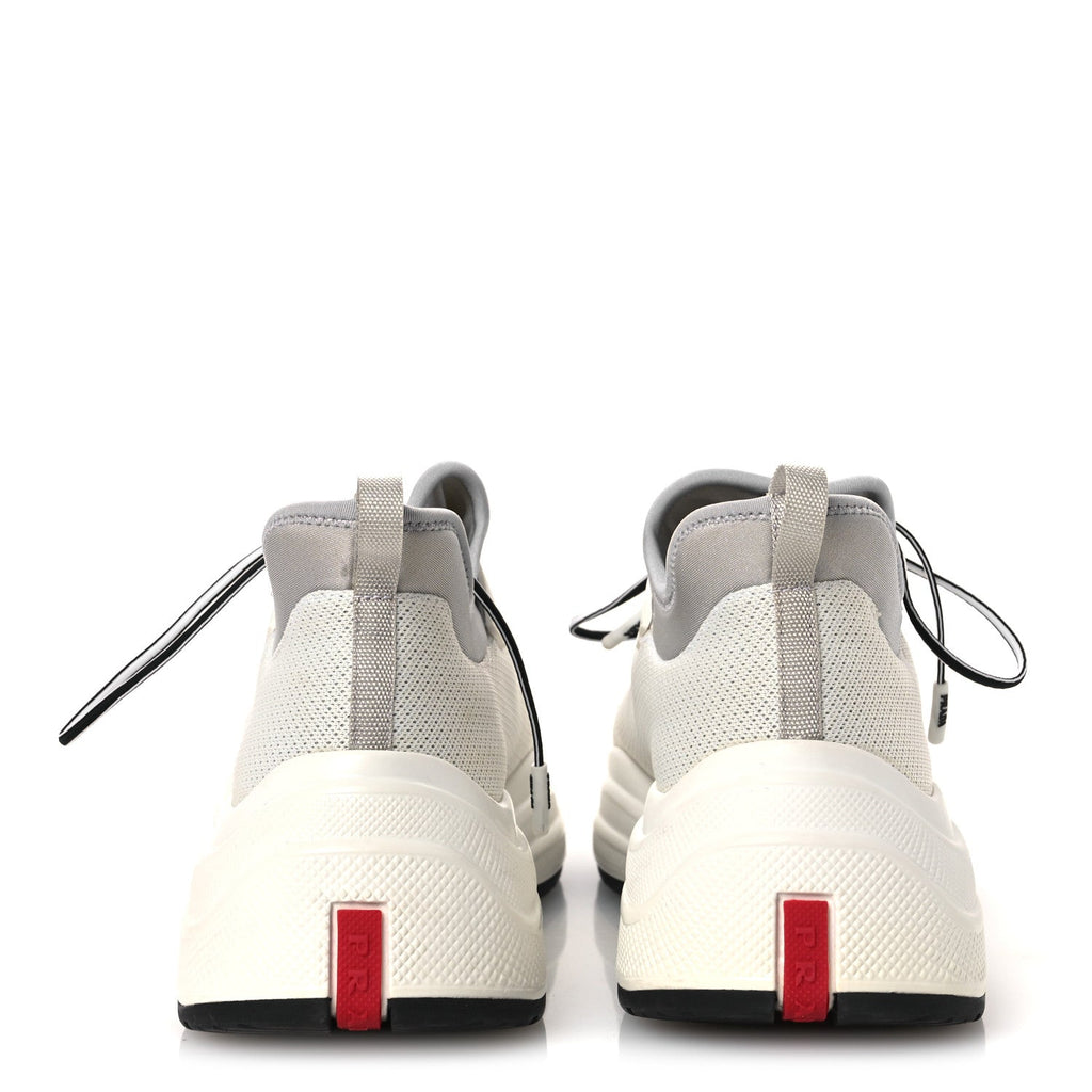 Prada Mesh Neoprene America's Cup 45mm Womens Sneakers 37.5 White Alluminio