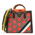 Gucci GG Supreme Monogram Equestrian Medium Diana Tote Bag Beige Multicolor New Acero