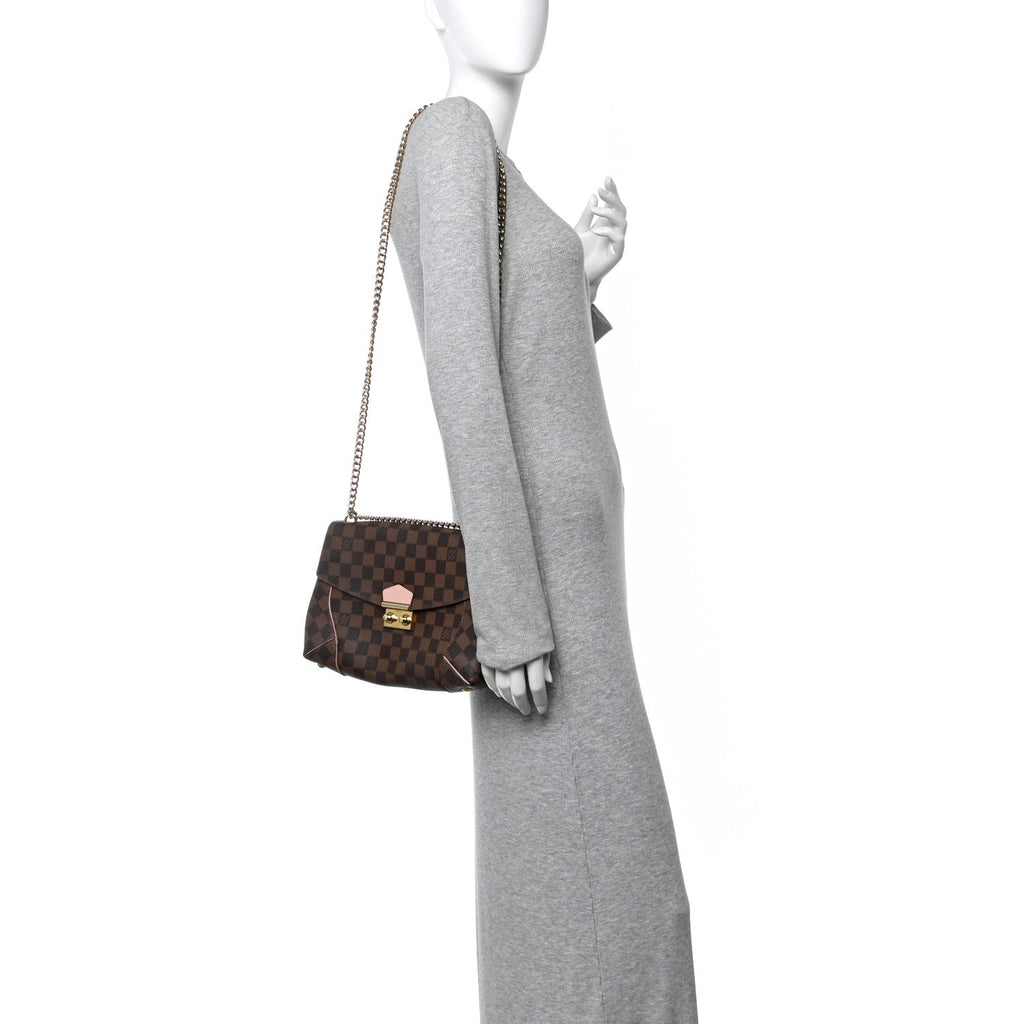 Louis Vuitton Damier Ebene Caissa Clutch Rose Ballerine