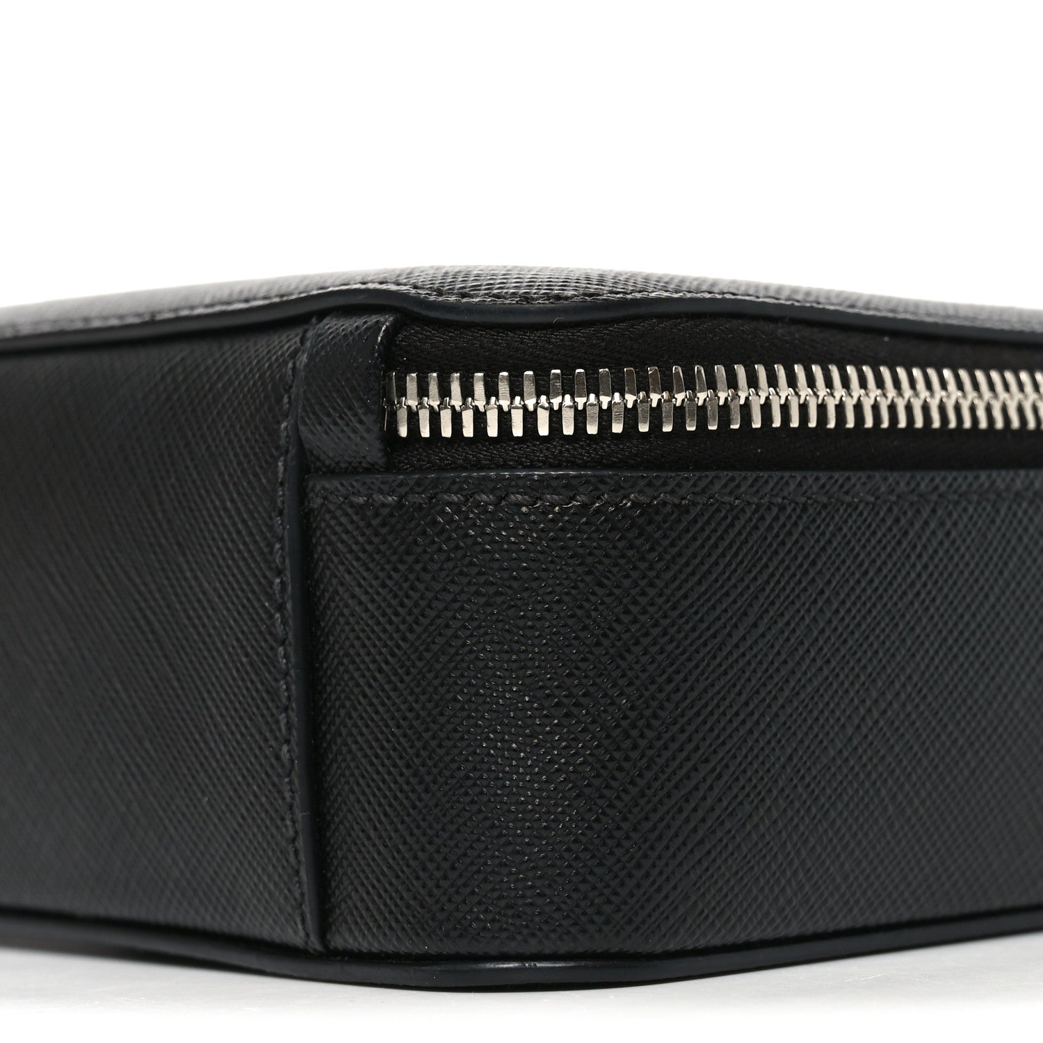 Prada Saffiano Travel Medium Brique Crossbody Bag Black