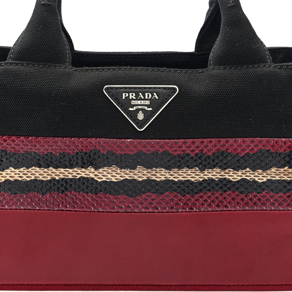 Prada Patch Righe Mix Tote Cerise