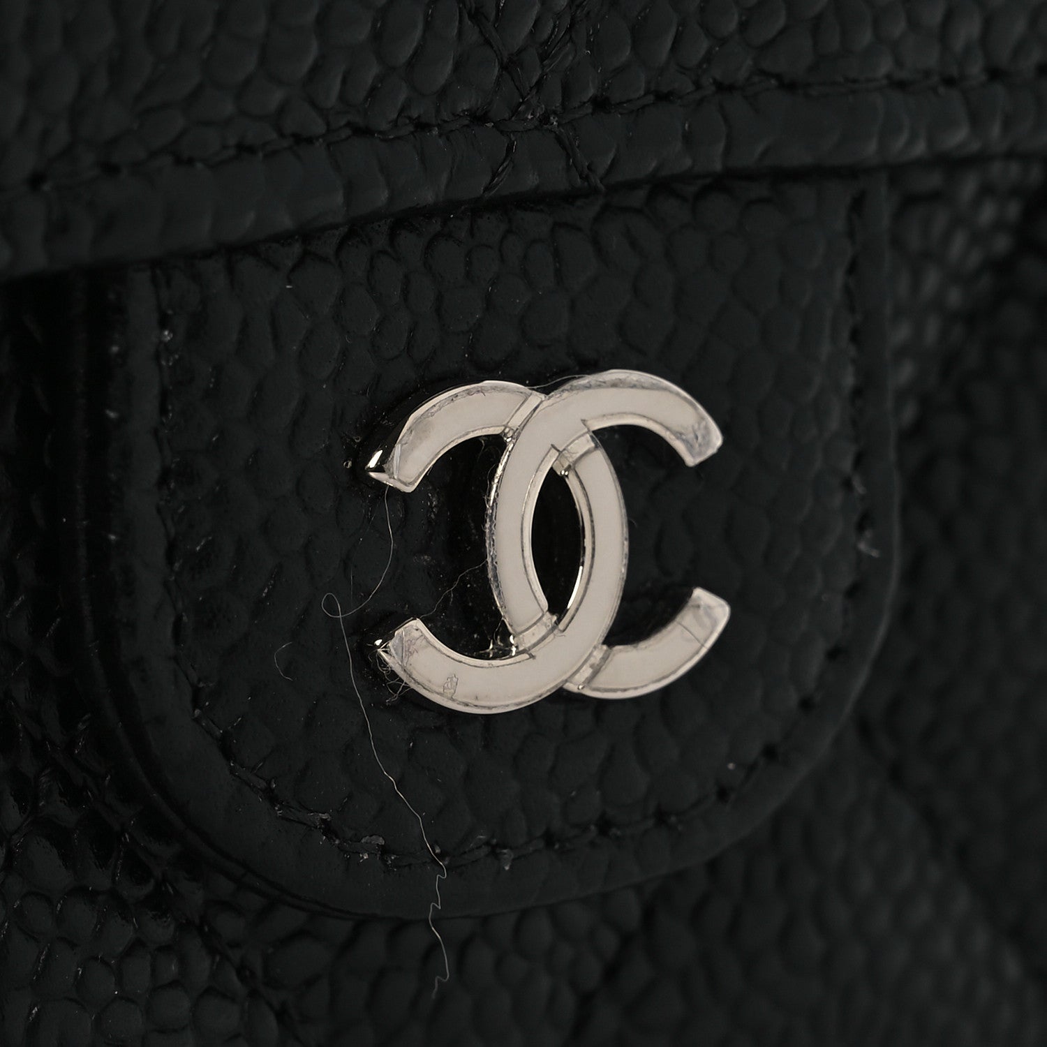 Caviar Quilted Large Gusset Flap Wallet Black