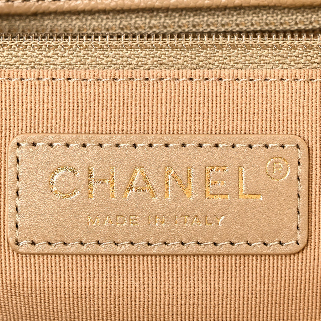 Chanel Caviar Quilted Large Shopping Tote Dark Beige