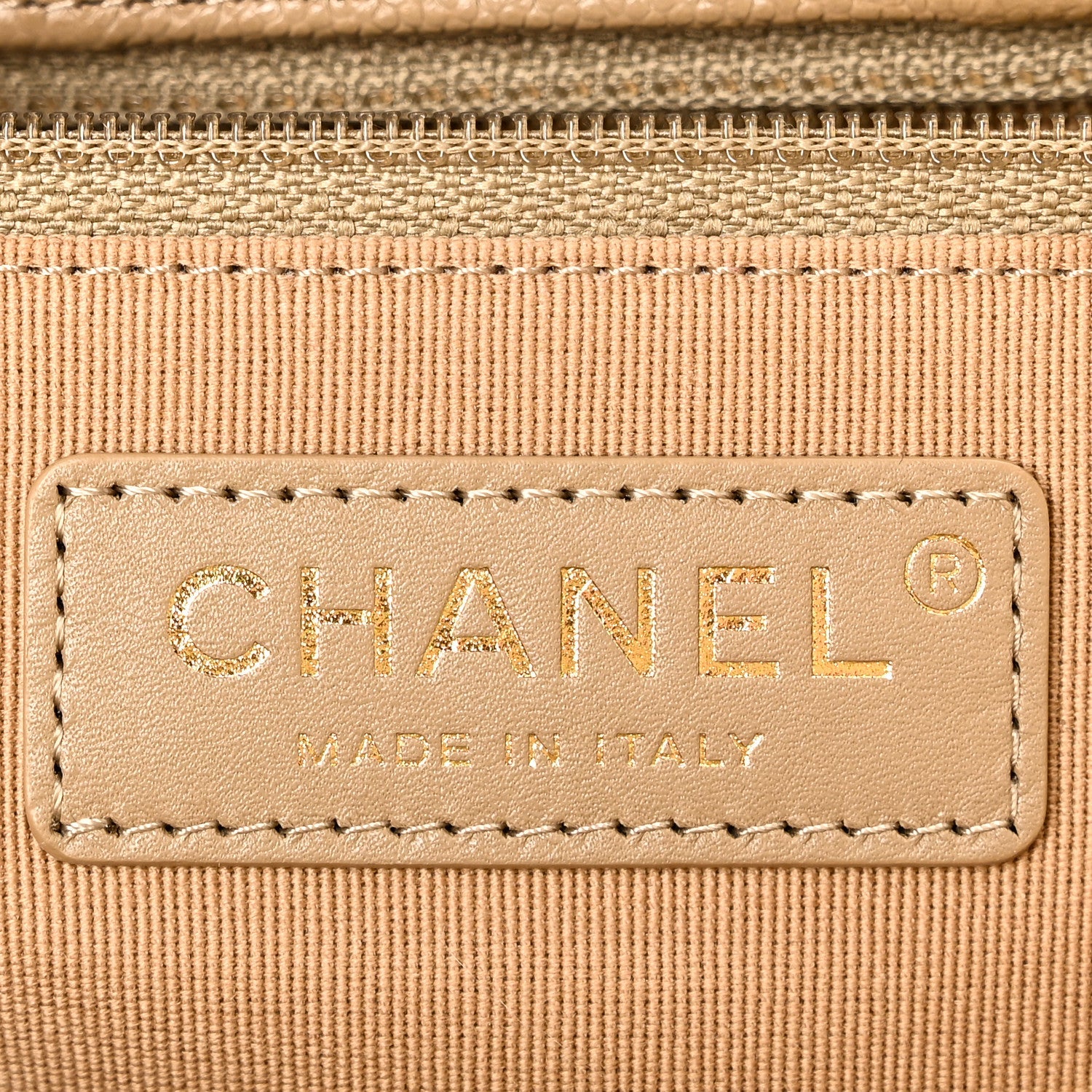 Chanel Caviar Quilted Large Shopping Tote Dark Beige