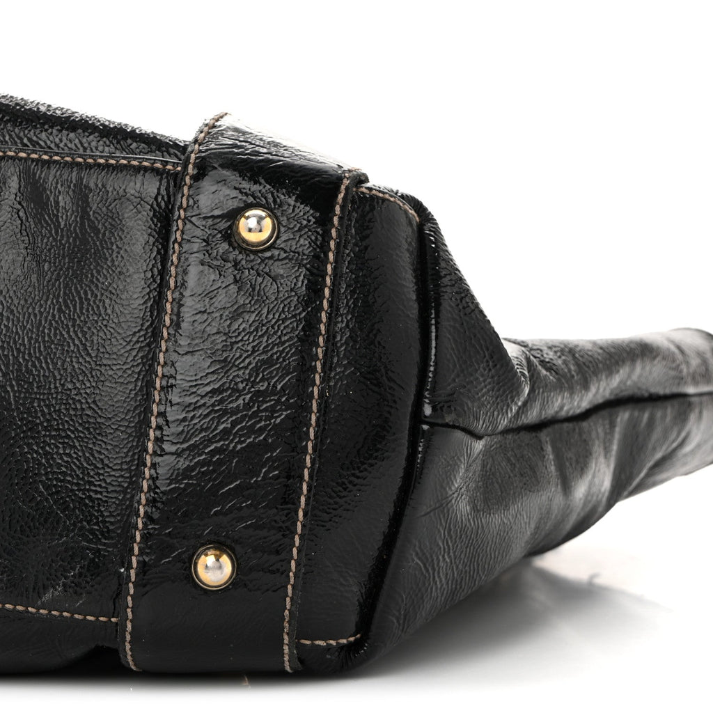 Gucci Patent Medium Pelham Shoulder Bag Black