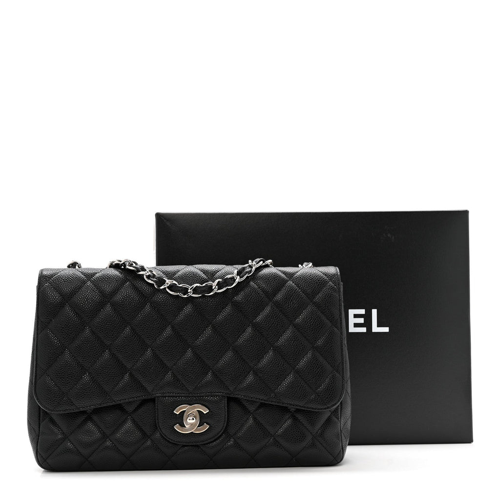 Chanel Caviar Quilted Jumbo Single Flap Black