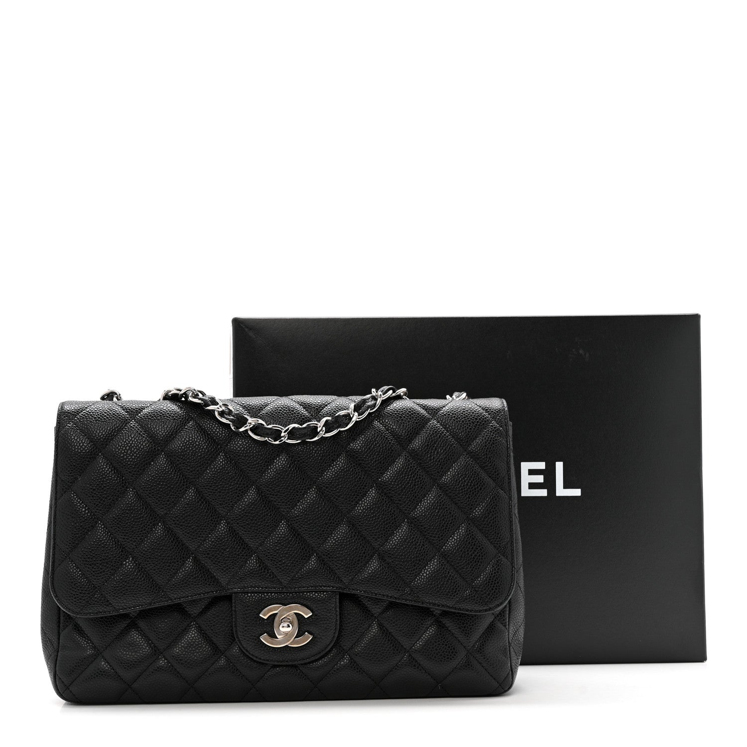 Chanel Caviar Quilted Jumbo Single Flap Black