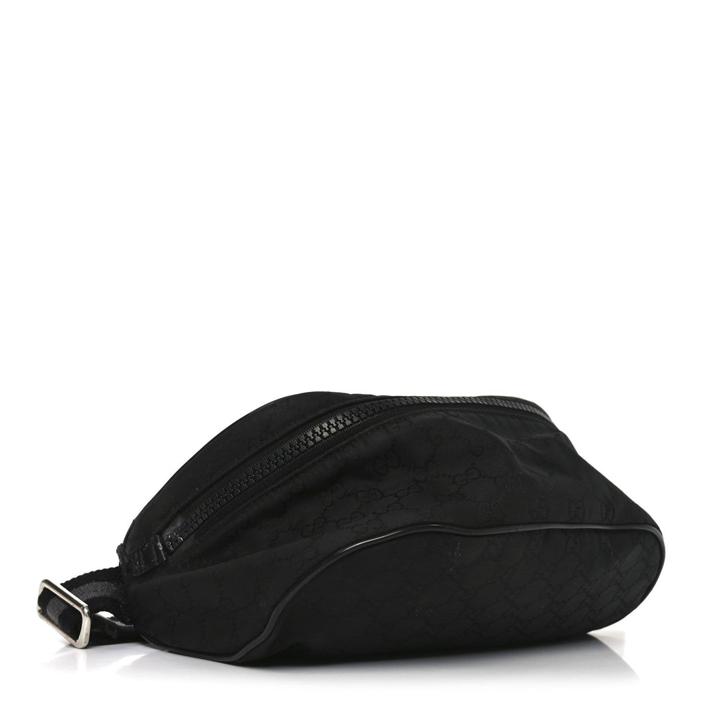 Gucci Nylon Monogram Fanny Pack Belt Bag Black