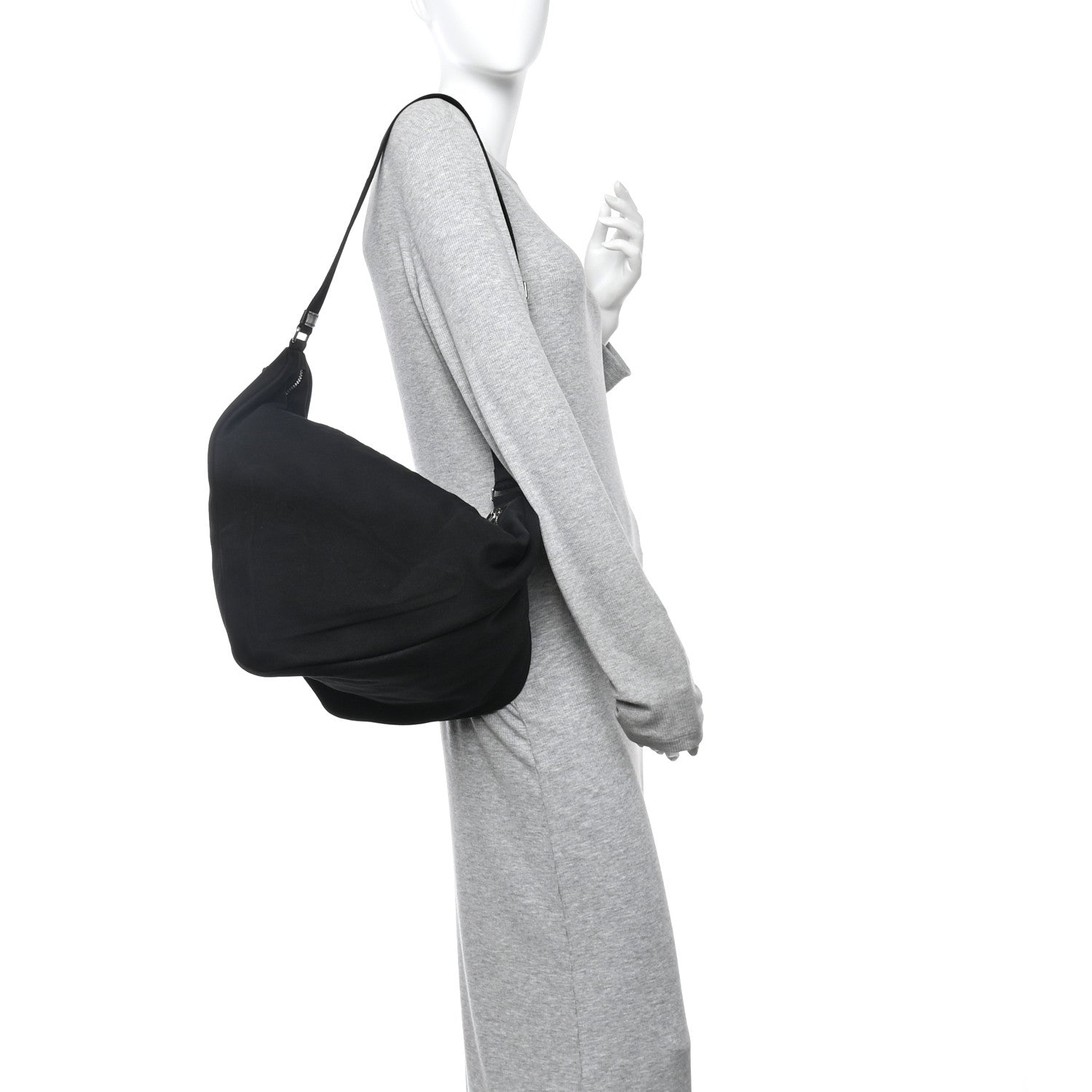Prada Canapa Triangle Shoulder Bag Black