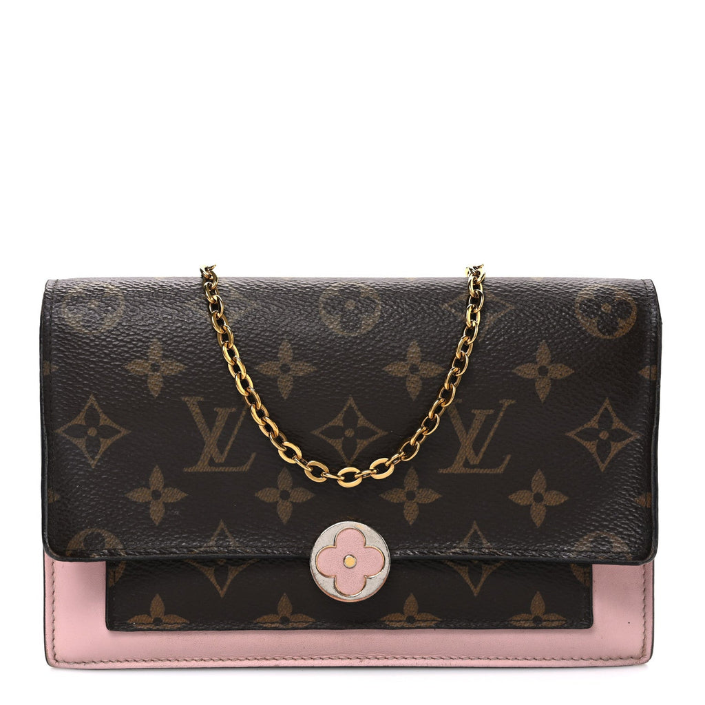 Louis Vuitton Monogram Flore Chain Wallet Rose Ballerine