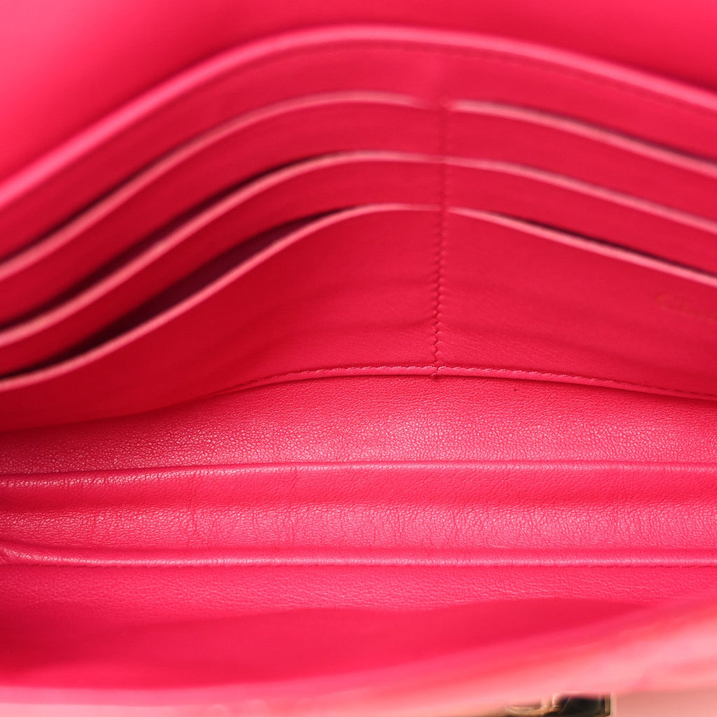 Christian Dior Patent Cannage Miss Dior Promenade Pouch Fuchsia