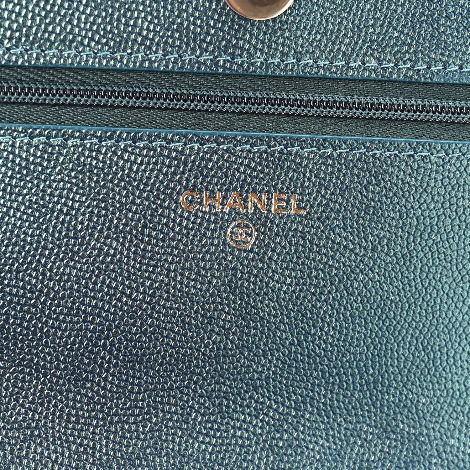 Chanel Iridescent Caviar Quilted Wallet on Chain WOC Dark Blue