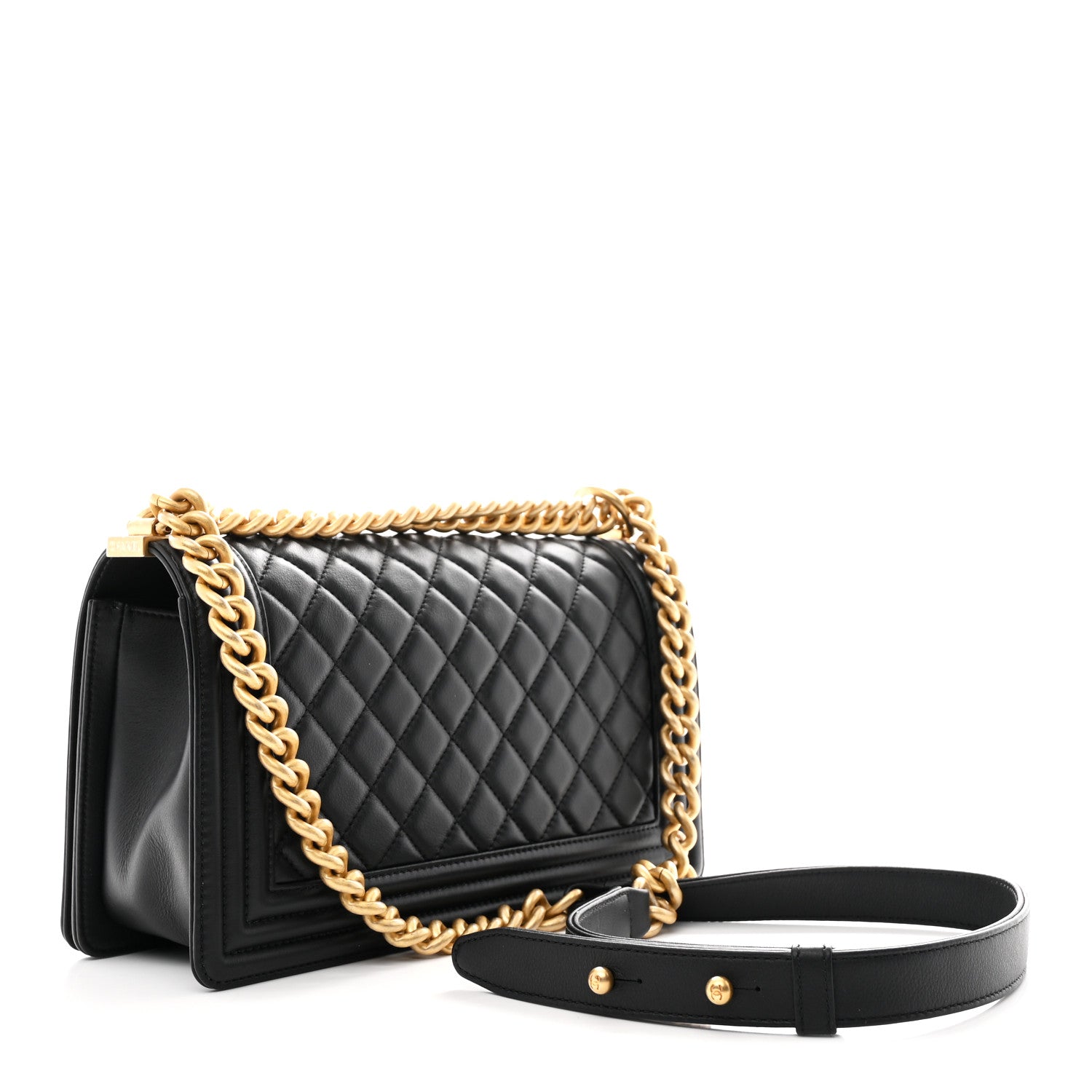 Chanel Lambskin Quilted Medium Boy Flap Black