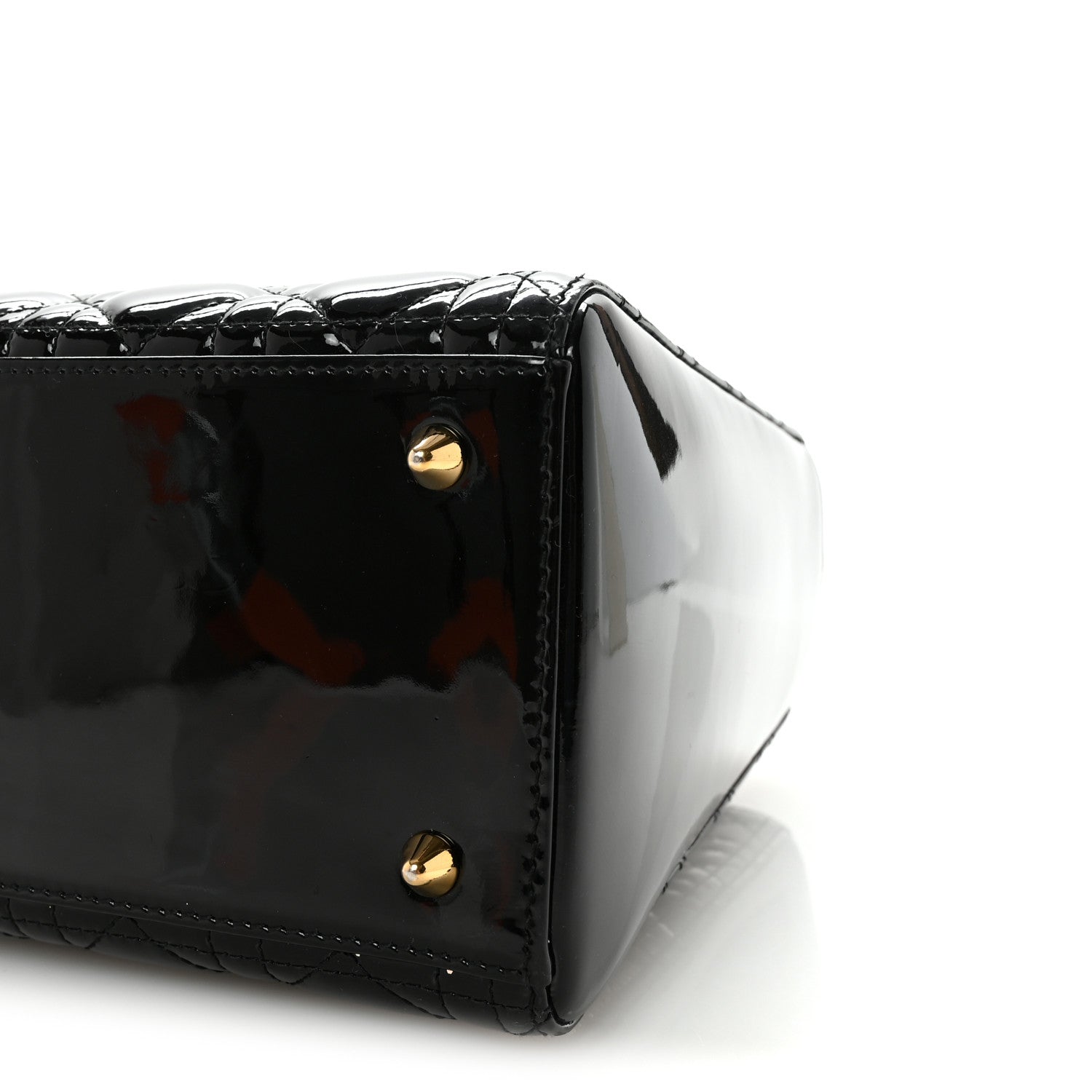 Christian Dior Patent Cannage Medium Lady Dior Black
