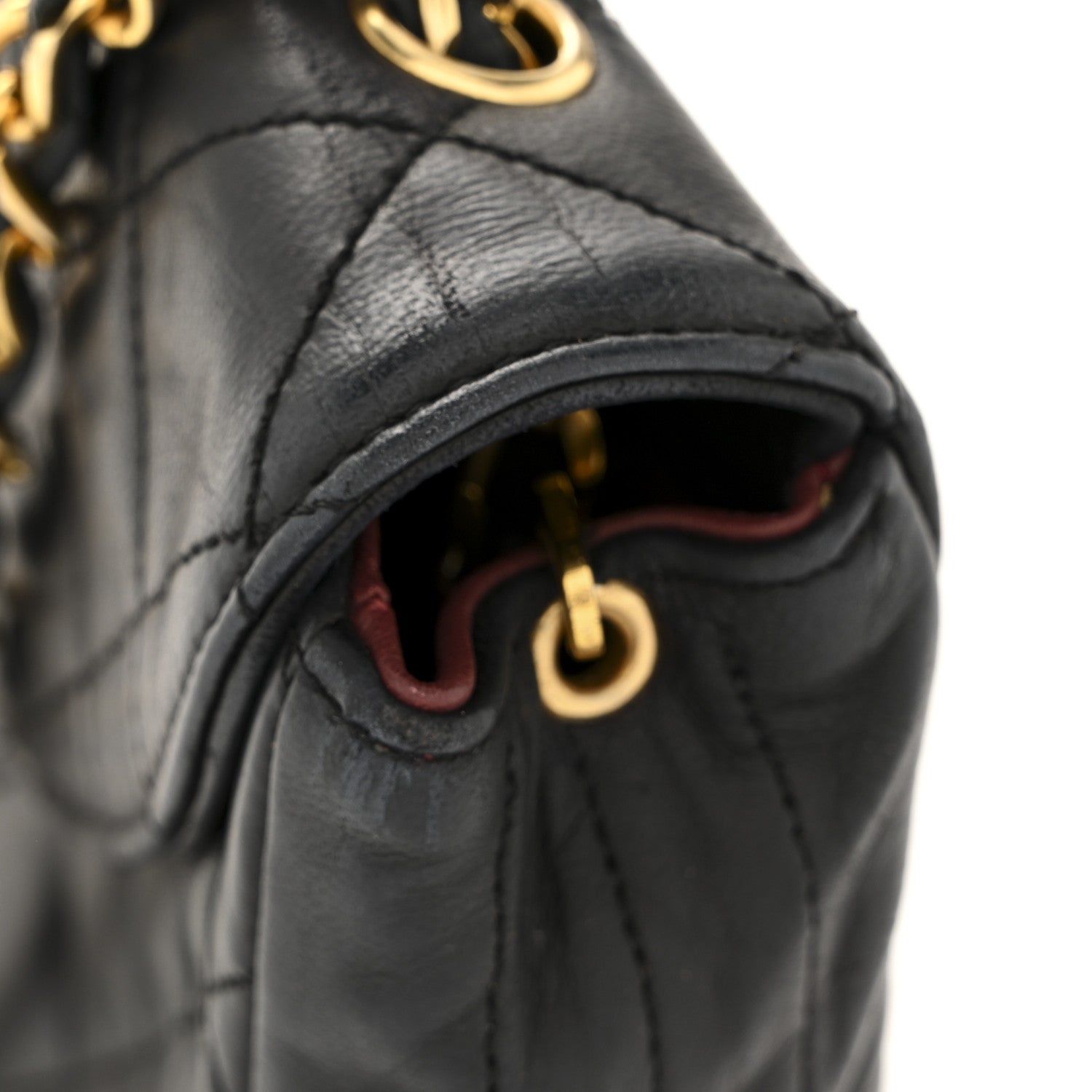 Chanel Lambskin Quilted Half Moon Flap Black