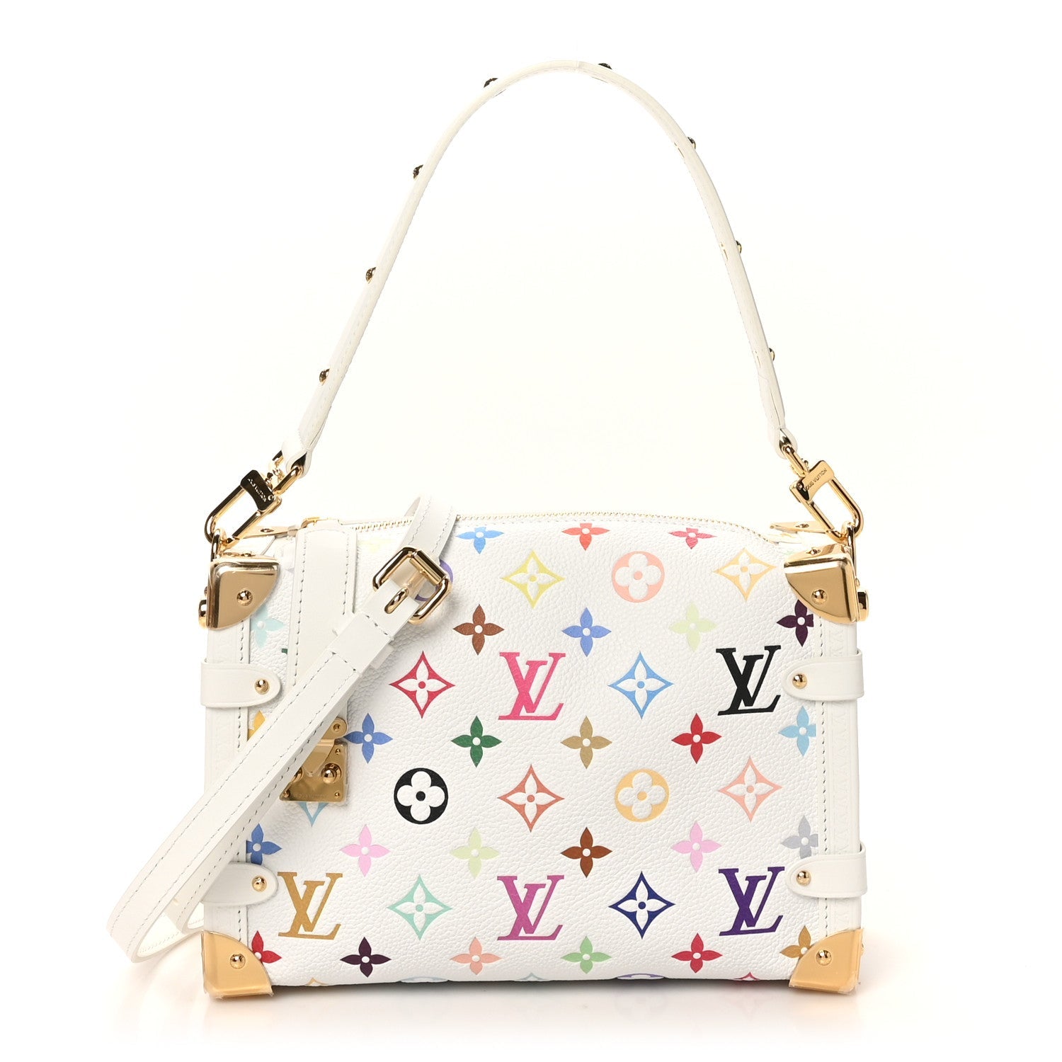 Louis Vuitton LV x TM Cowhide Monogram Multicolor Side Trunk MM White
