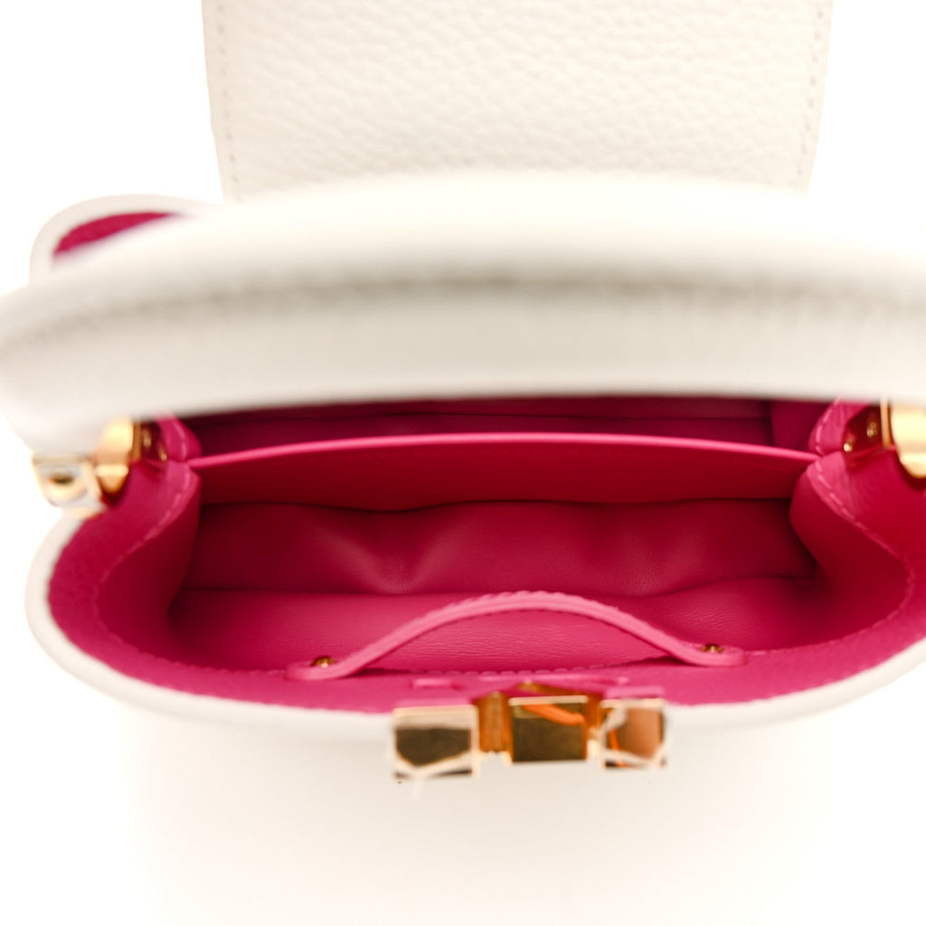 Louis Vuitton Taurillon Capucines Capushell Mini White