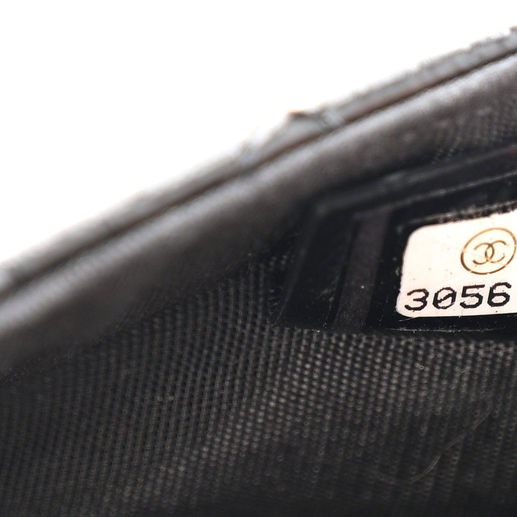 Chanel Shiny Aged Calfskin Quilted Waist Belt Bag Black