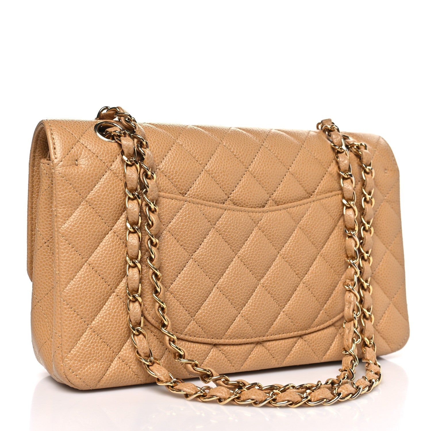 Chanel Caviar Quilted Medium Double Flap Beige