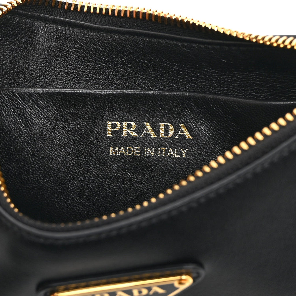 Prada Soft Calfskin Mini Arque Shoulder Bag Black
