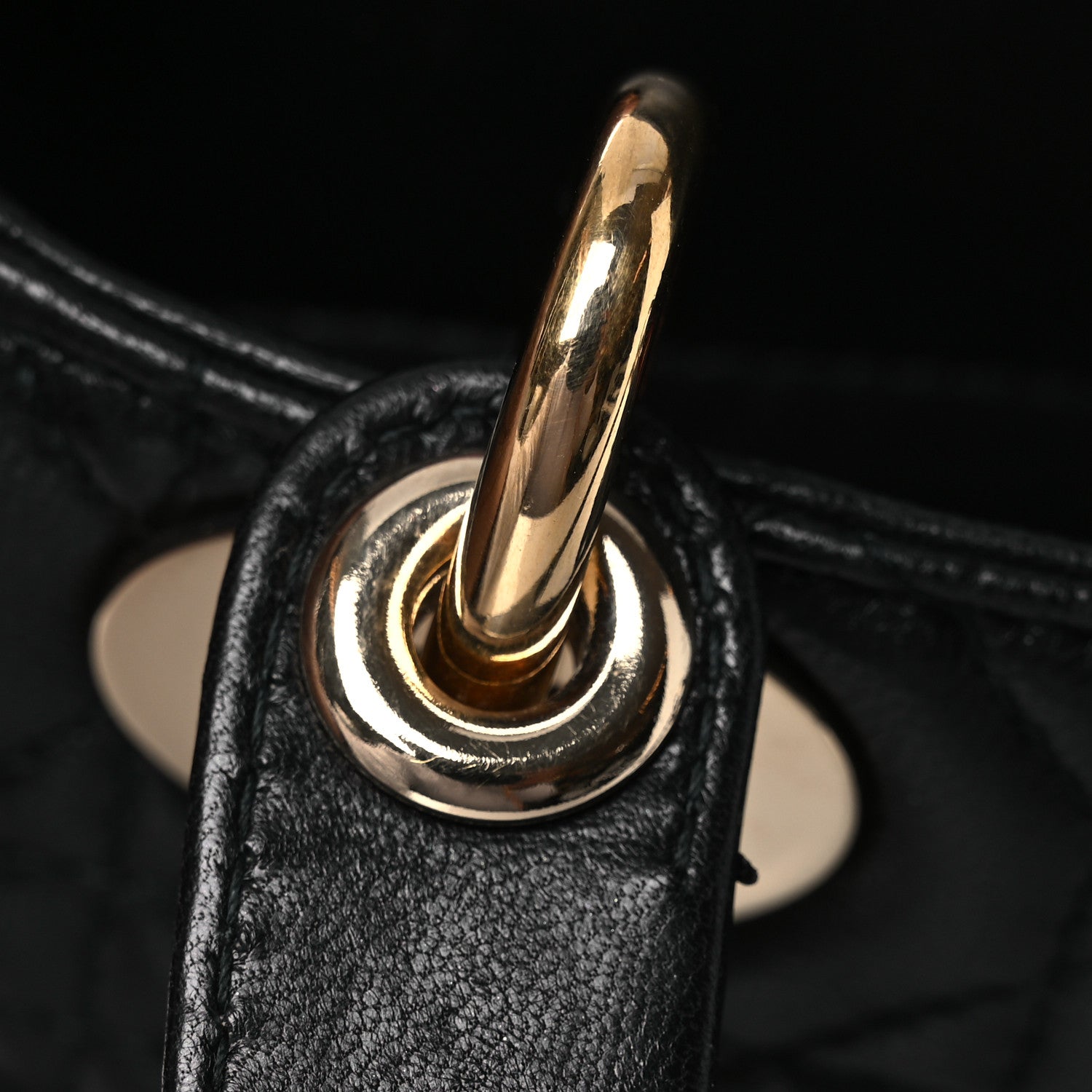 Christian Dior Lambskin Cannage Mini Lady Dior Black