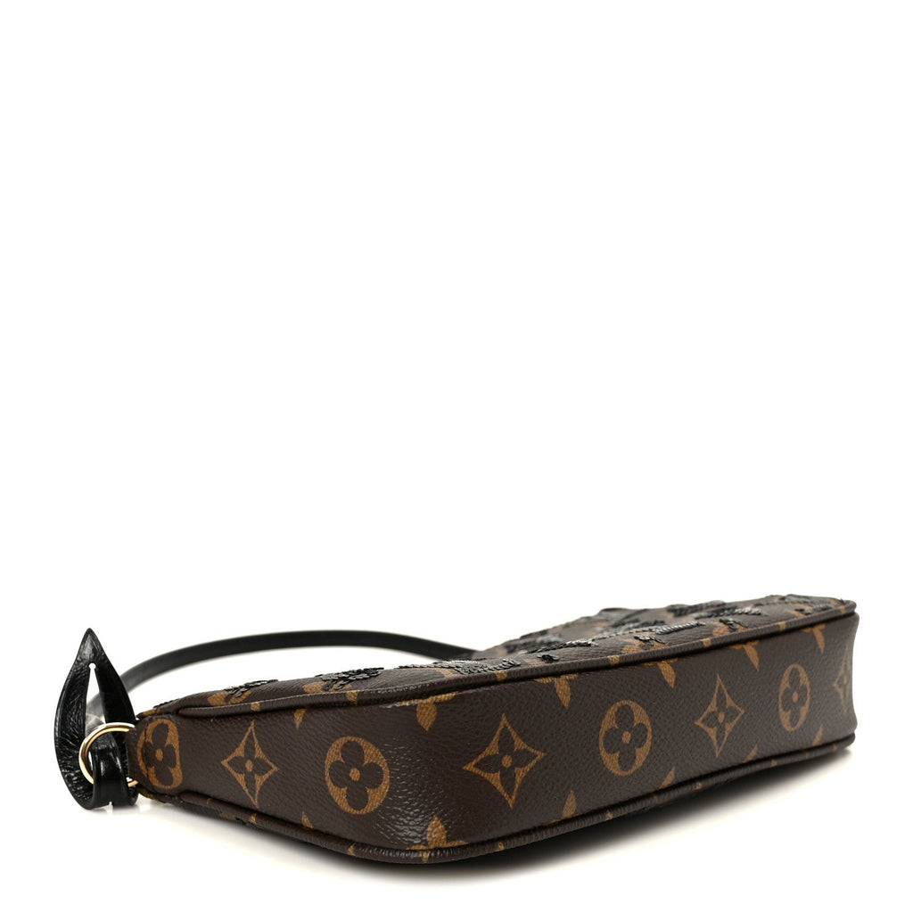 Louis Vuitton Monogram Sequins Pochette Accessories Black