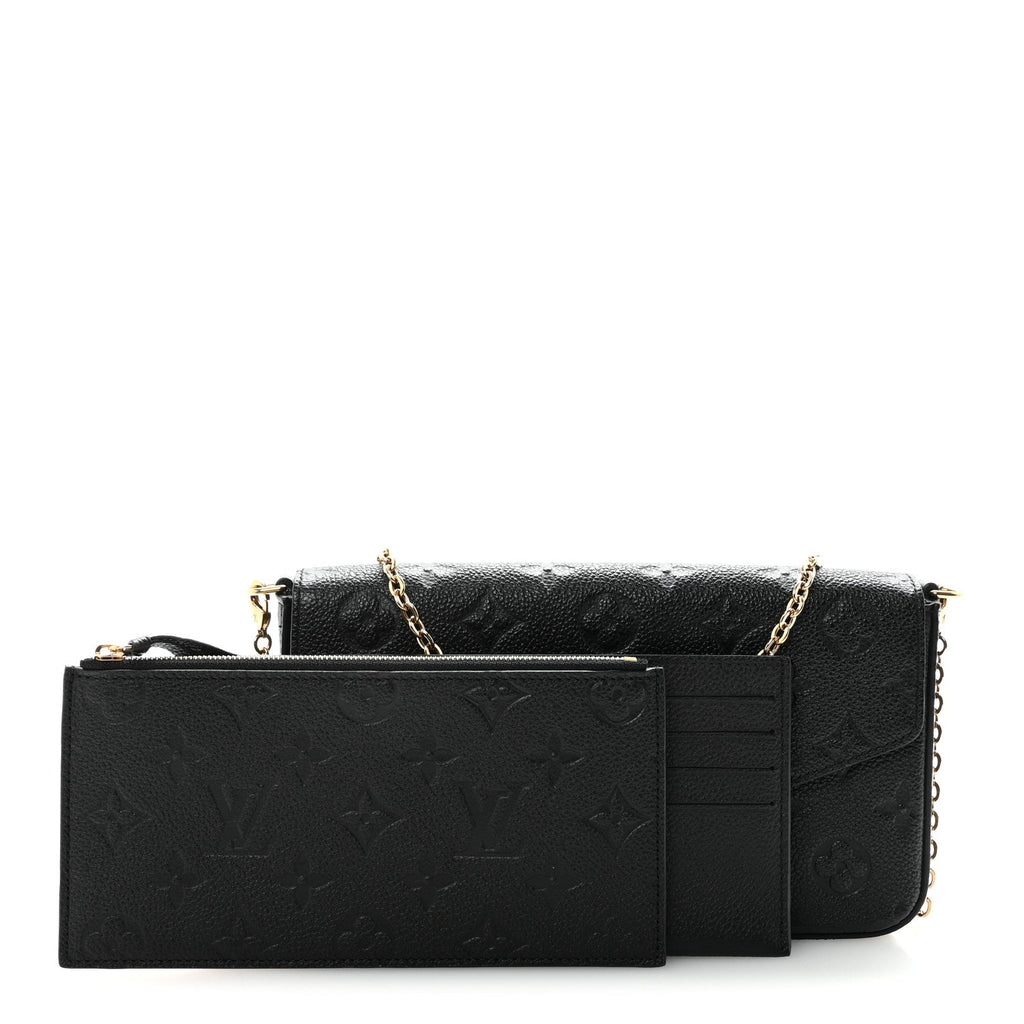 Louis Vuitton Empreinte Pochette Felicie Chain Wallet Black