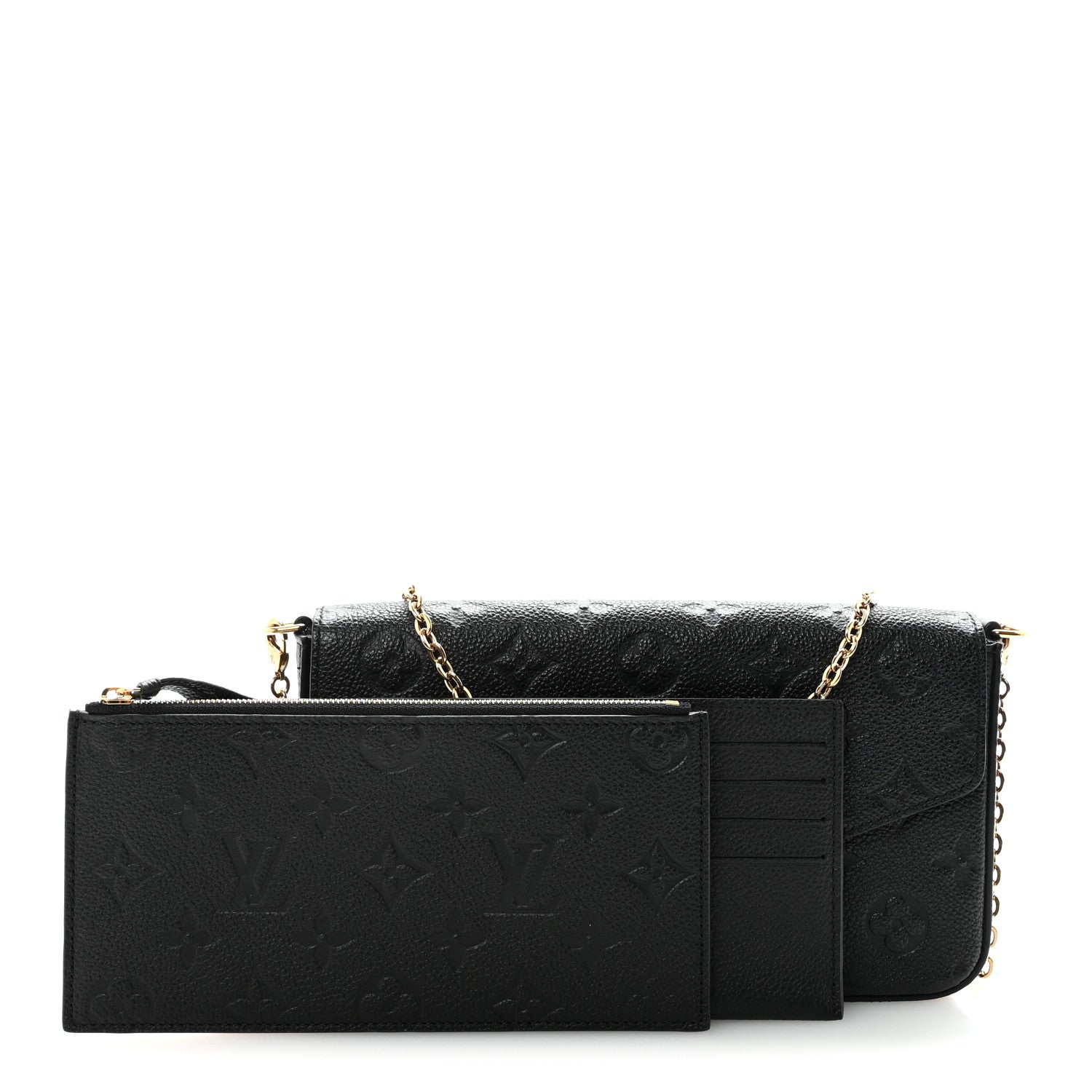 Louis Vuitton Empreinte Pochette Felicie Chain Wallet Black