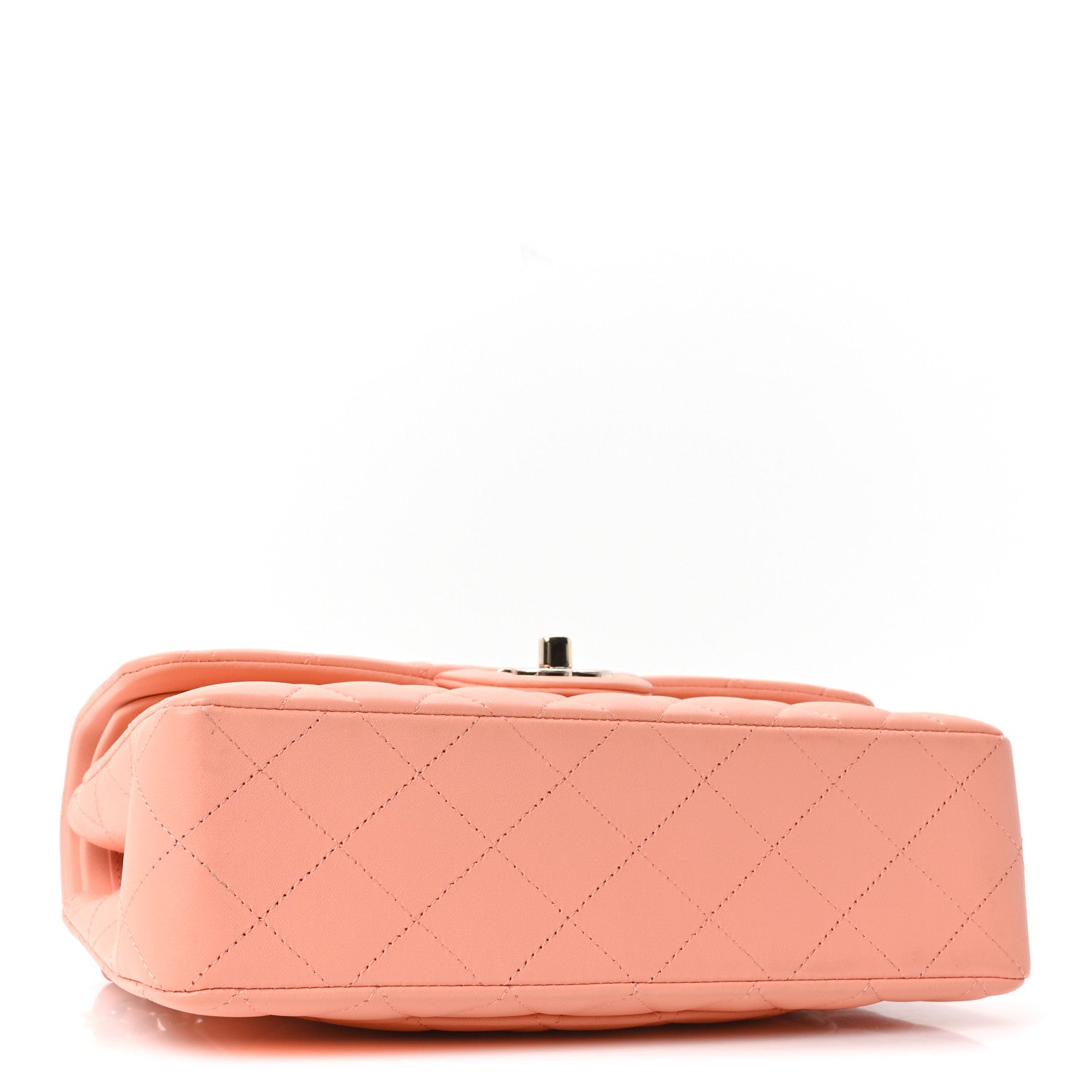Chanel Lambskin Quilted Small Double Flap Light Orange