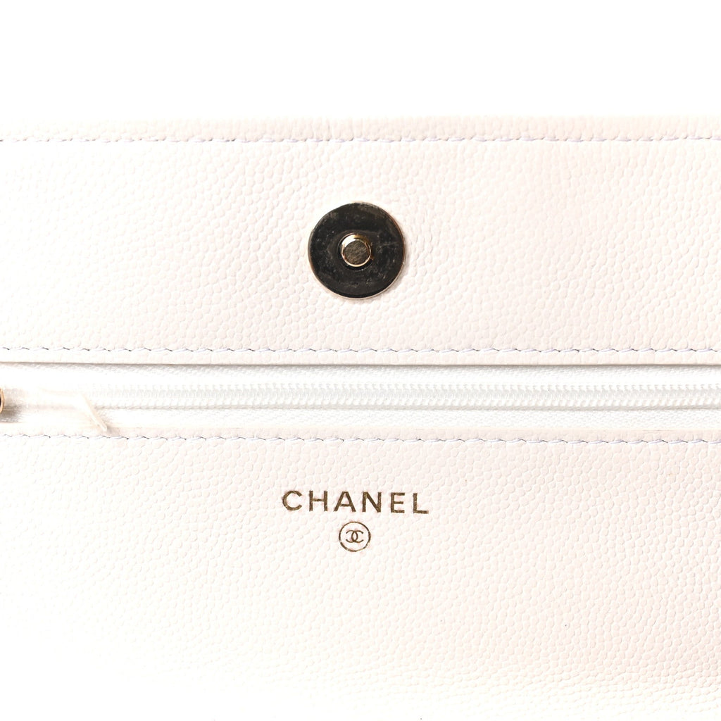 Chanel Caviar Quilted Wallet On Chain WOC White