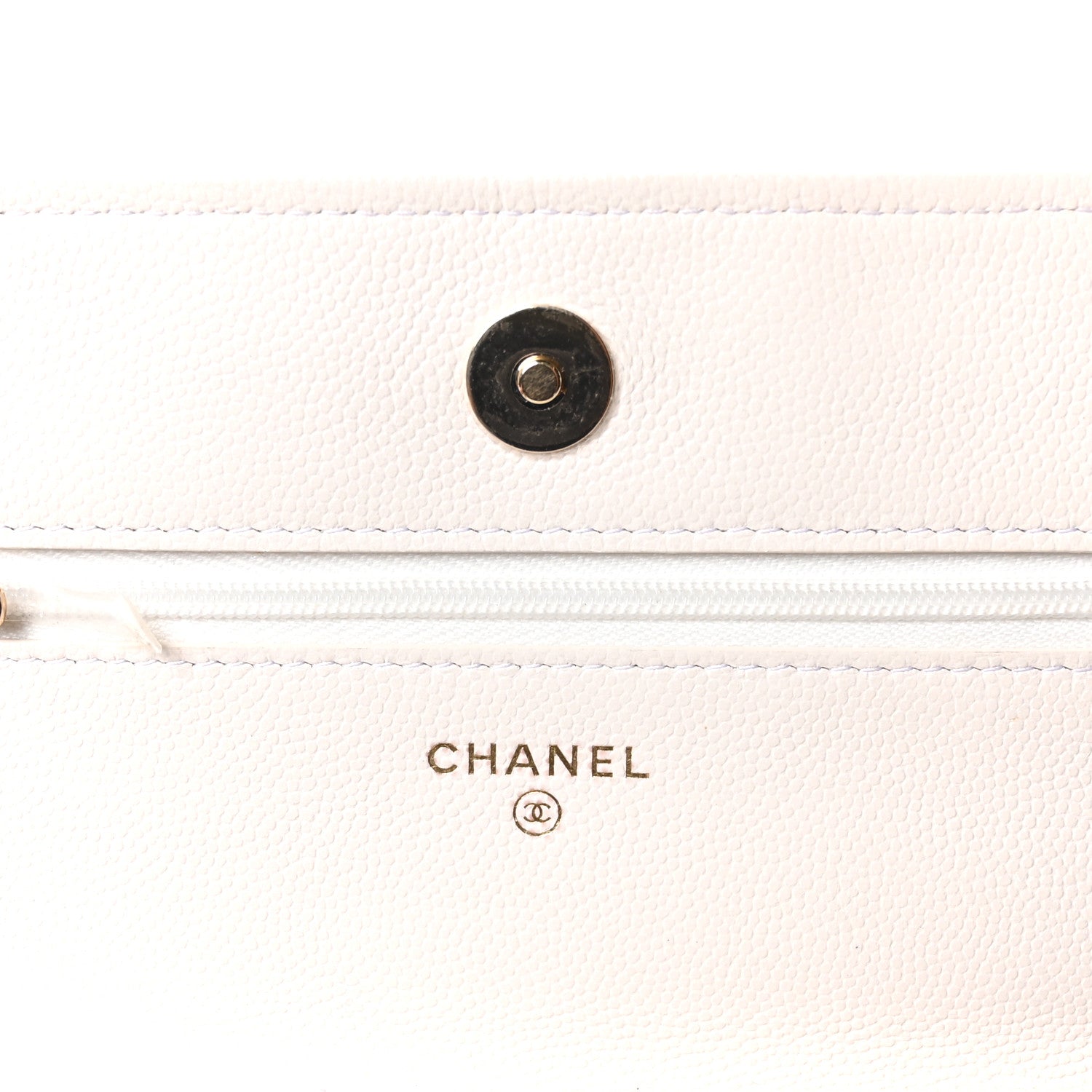 Chanel Caviar Quilted Wallet On Chain WOC White