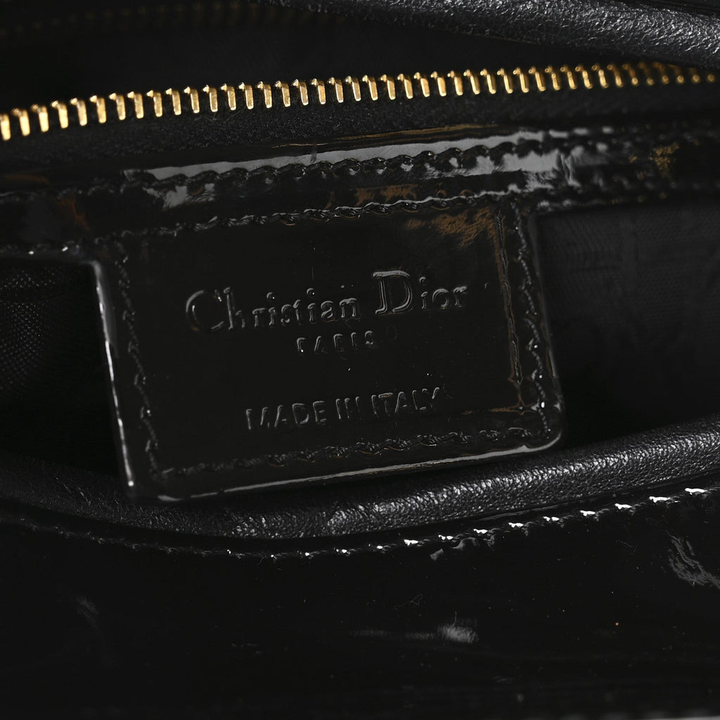 Christian Dior Patent Cannage Large Lady Dior Black