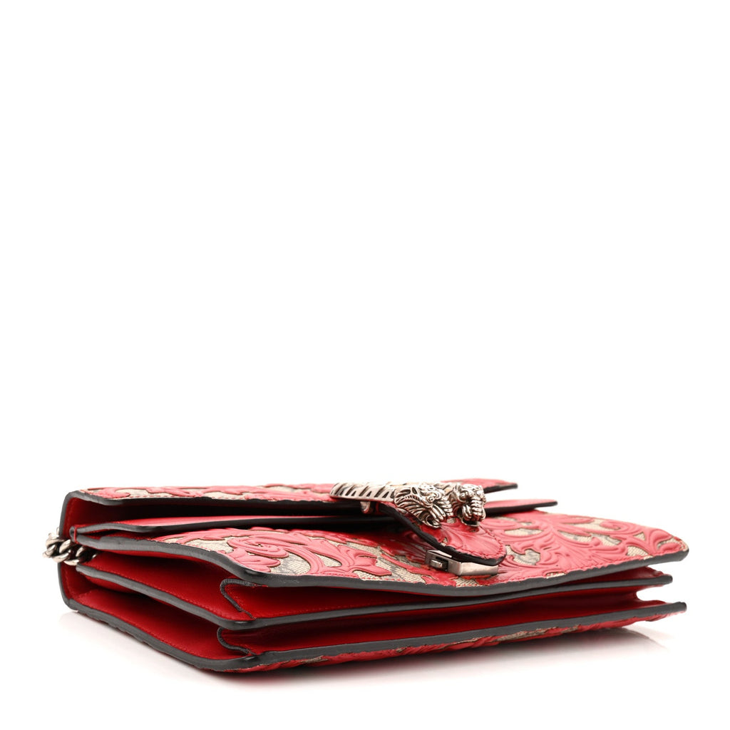 Gucci GG Supreme Monogram Arabesque Dionysus Shoulder Bag Hibiscus Red