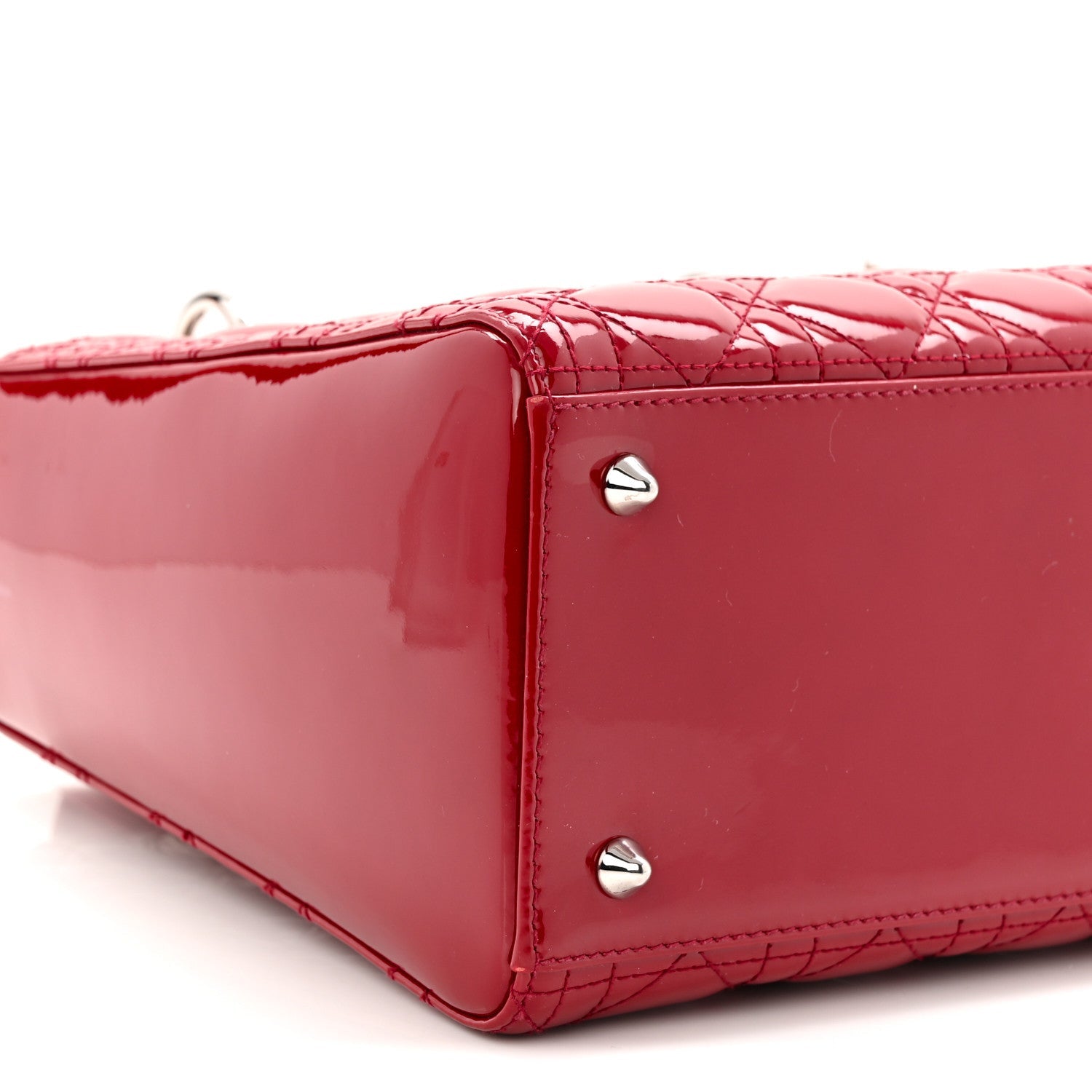 Christian Dior Patent Cannage Medium Lady Dior Red