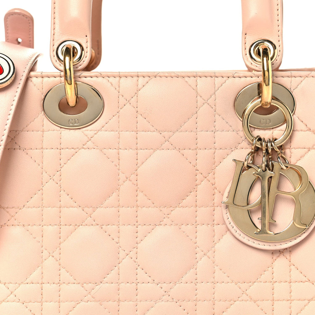 Christian Dior Lambskin Cannage Small My ABCDior Lady Dior Light Pink