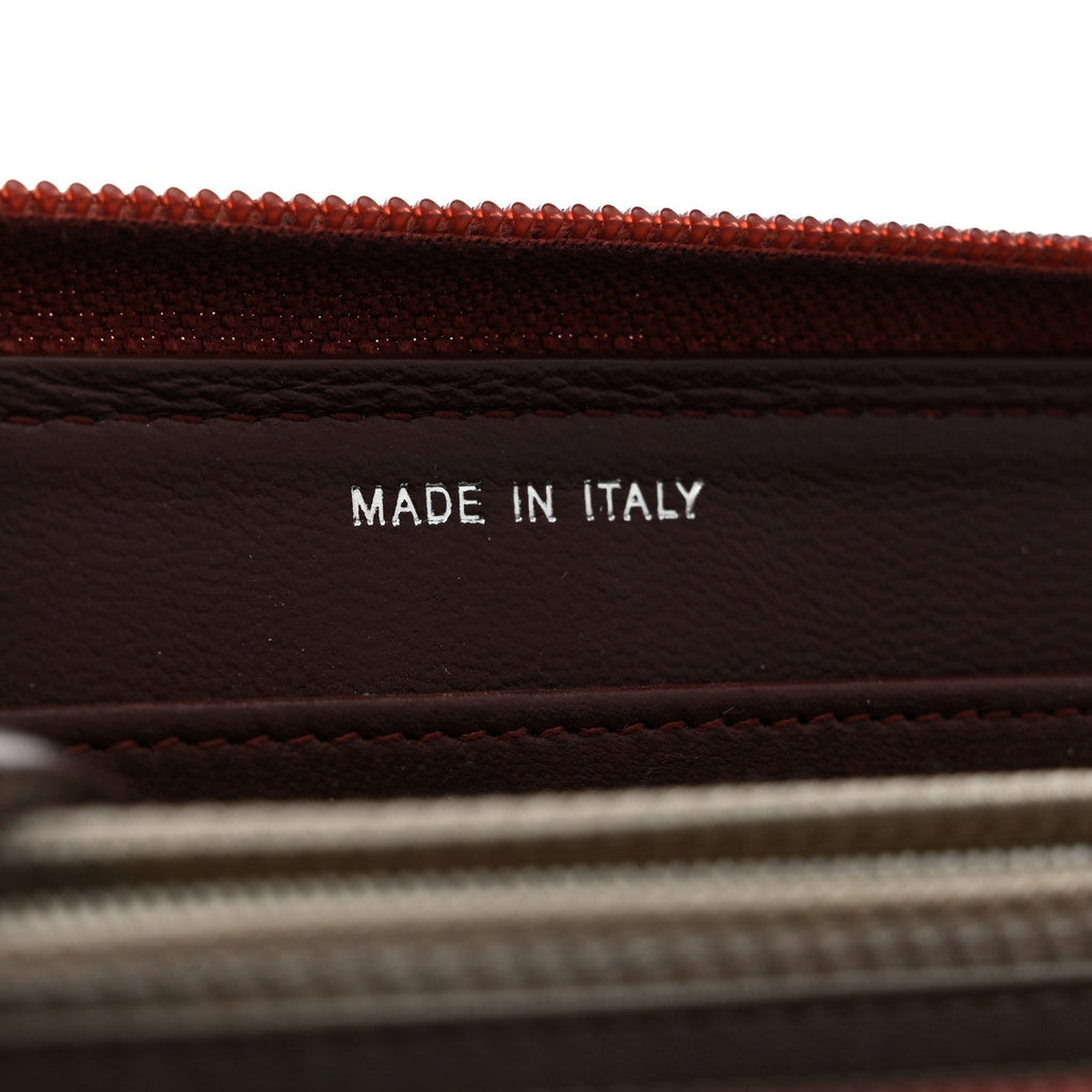 Lambskin Quilted Boy Zip Around Wallet Burgundy