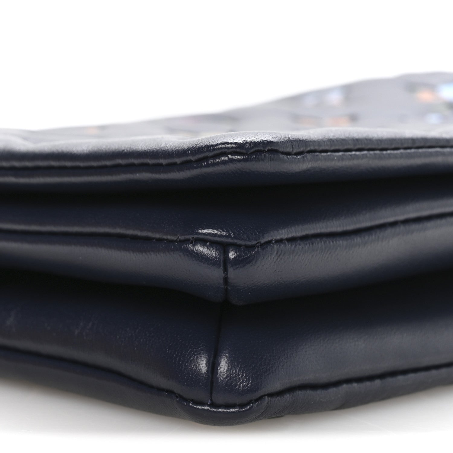 Louis Vuitton Lambskin Embossed Monogram LV Garden Pochette Coussin Navy