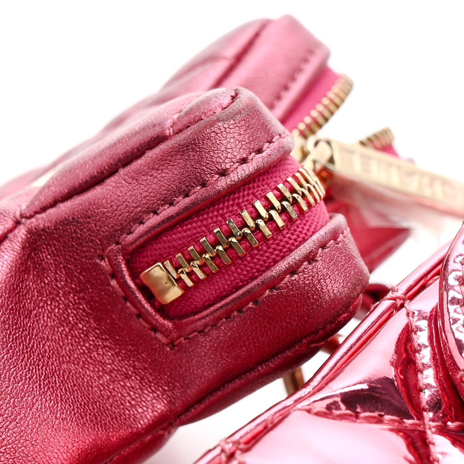 Chanel Mirror Calfskin Metallic Calfskin Quilted Hollywood Boulevard Backpack Pink